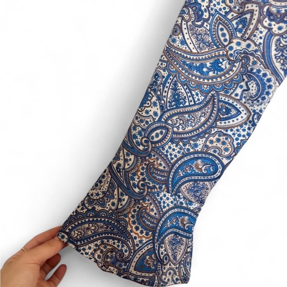 Ava & Aiden Blue Paisley Wrap Blouse - Picture 2 of 6